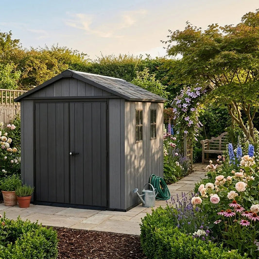 Keter 11’x7.5’ Newton Plus Side Entry Plastic Shed Graphite